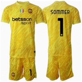 Inter Milan Yann Sommer #1 Keeper Uit tenue Kids 2024-25 Korte Mouw (+ Korte broeken)